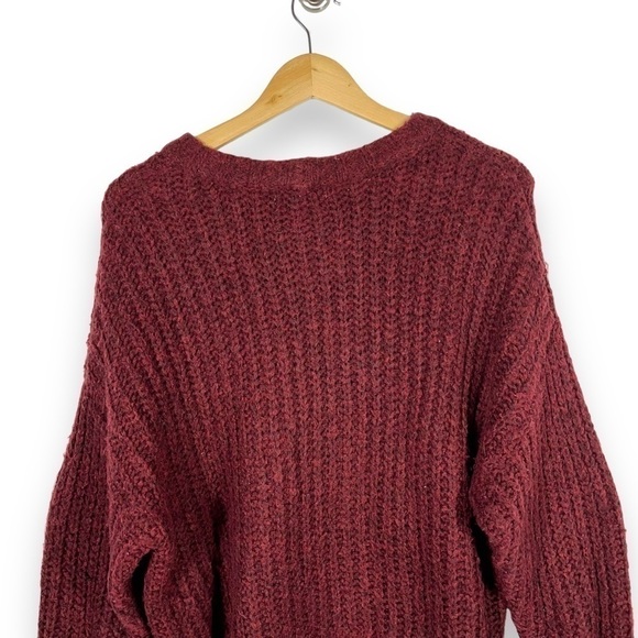 American Eagle Outfitters Cozy Crew Neck Sweater, Maroon Red, Size Small - Picture 9 of 10
